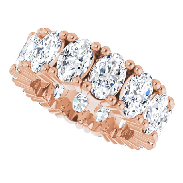 10K Gold Oval Lab-Grown Diamond Shared-Prong Eternity Band – 6x4 mm Stones - Rose Gold - view 5