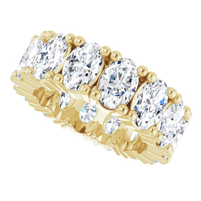 10K Gold Oval Lab-Grown Diamond Shared-Prong Eternity Band – 6x4 mm Stones - Yellow Gold - view 5