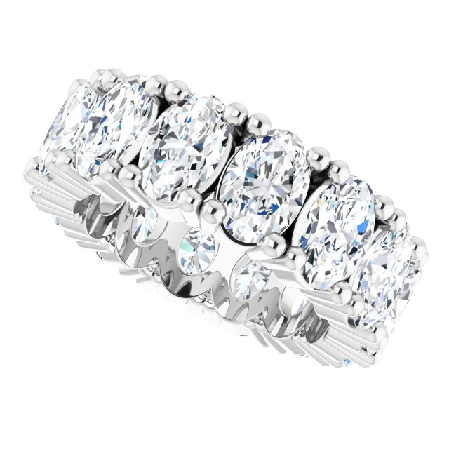 10K Gold Oval Lab-Grown Diamond Shared-Prong Eternity Band – 6x4 mm Stones - White Gold - view 5