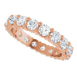 10K Gold Round Lab-Grown Diamond Shared-Prong Eternity Band – 3 mm Stones - Rose Gold - view 5