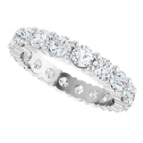 10K Gold Round Natural Diamond Shared-Prong Eternity Band – 3 mm Stones - White Gold - view 5