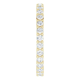 10K Gold Round Lab-Grown Diamond Shared-Prong Eternity Band – 1.75 mm Stones - Yellow Gold - view 4