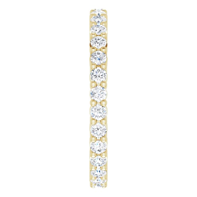 10K Gold Round Lab-Grown Diamond Shared-Prong Eternity Band – 1.75 mm Stones - Yellow Gold - view 4