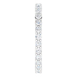 10K Gold Round Lab-Grown Diamond Shared-Prong Eternity Band – 1.75 mm Stones - White Gold - view 4