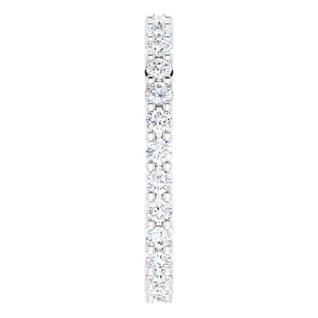 10K Gold Round Natural Diamond Shared-Prong Eternity Band – 1.75 mm Stones - White Gold - view 4