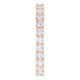 10K Gold Round Natural Diamond Shared-Prong Eternity Band – 2 mm Stones - Rose Gold - view 4