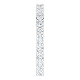 10K Gold Round Natural Diamond Shared-Prong Eternity Band – 2 mm Stones - White Gold - view 4