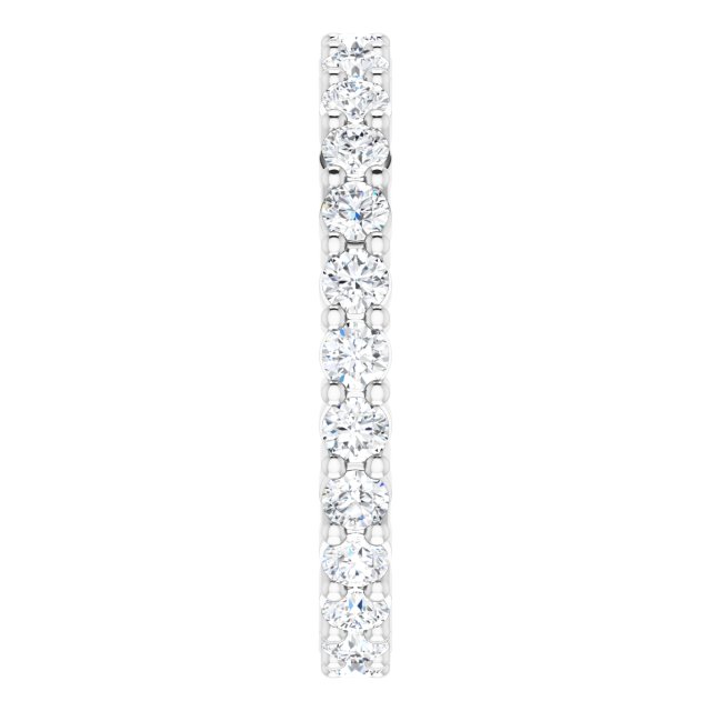 10K Gold Round Natural Diamond Shared-Prong Eternity Band – 2 mm Stones - White Gold - view 4