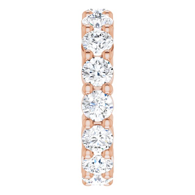 10K Gold Round Natural Diamond Shared-Prong Eternity Band – 3.75 mm Stones - Rose Gold - view 4