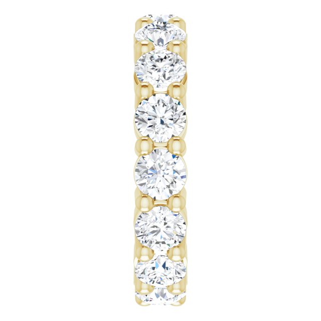 10K Gold Round Natural Diamond Shared-Prong Eternity Band – 3.75 mm Stones - Yellow Gold - view 4