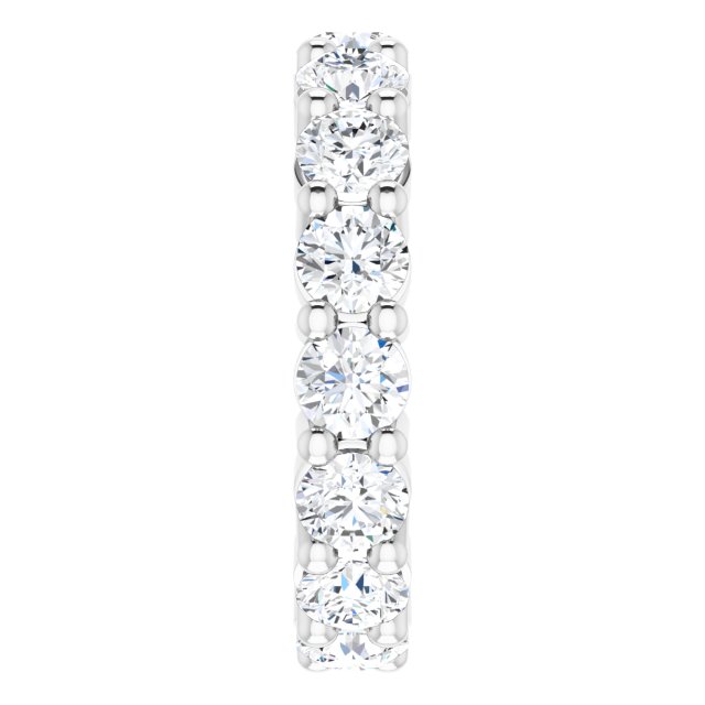 10K Gold Round Lab-Grown Diamond Shared-Prong Eternity Band – 3.75 mm Stones - White Gold - view 4