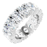 10K Gold Oval Lab-Grown Diamond Shared-Prong Eternity Band – 6x4 mm Stones - White Gold