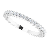 10K Gold Square Lab-Grown Diamond Shared-Prong Eternity Band – 1.25x1.25 mm Stones - White Gold - view 5