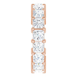 10K Gold Square Lab-Grown Diamond Shared-Prong Eternity Band – 3.5x3.5 mm Stones - Rose Gold - view 4