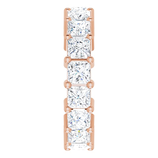 10K Gold Square Lab-Grown Diamond Shared-Prong Eternity Band – 3.5x3.5 mm Stones - Rose Gold - view 4
