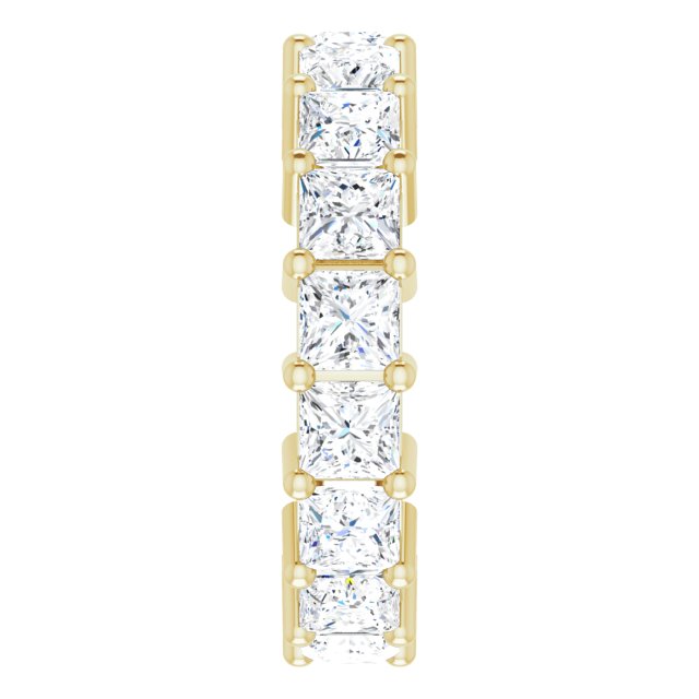 10K Gold Square Natural Diamond Shared-Prong Eternity Band – 3.5x3.5 mm Stones - Yellow Gold - view 4