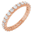 14K Gold Round Natural Diamond Shared-Prong Eternity Band – 2 mm Stones - Rose Gold