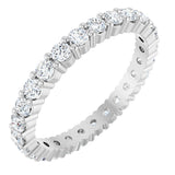 10K Gold Round Natural Diamond Shared-Prong Eternity Band – 2 mm Stones - White Gold