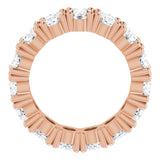 10K Gold Oval Lab-Grown Diamond Shared-Prong Eternity Band – 6x4 mm Stones - Rose Gold - view 2