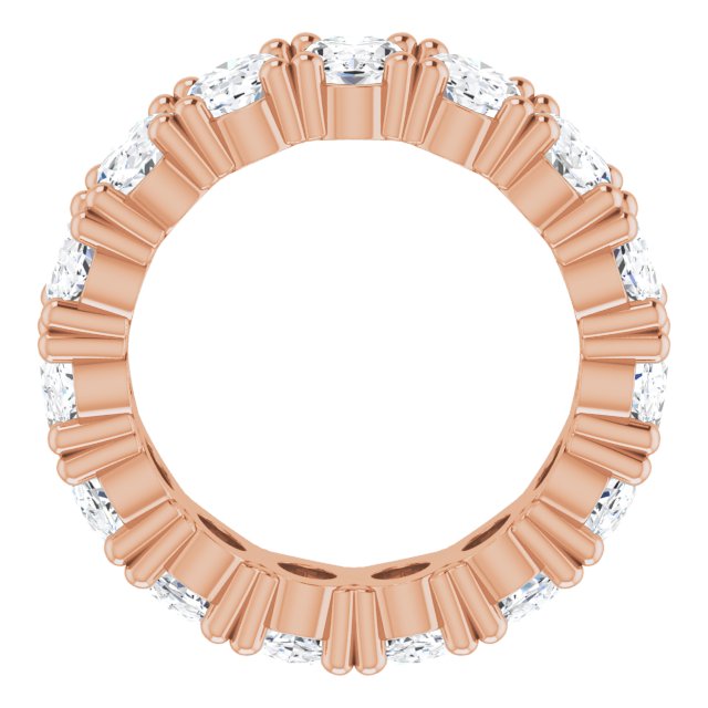 10K Gold Oval Lab-Grown Diamond Shared-Prong Eternity Band – 6x4 mm Stones - Rose Gold - view 2