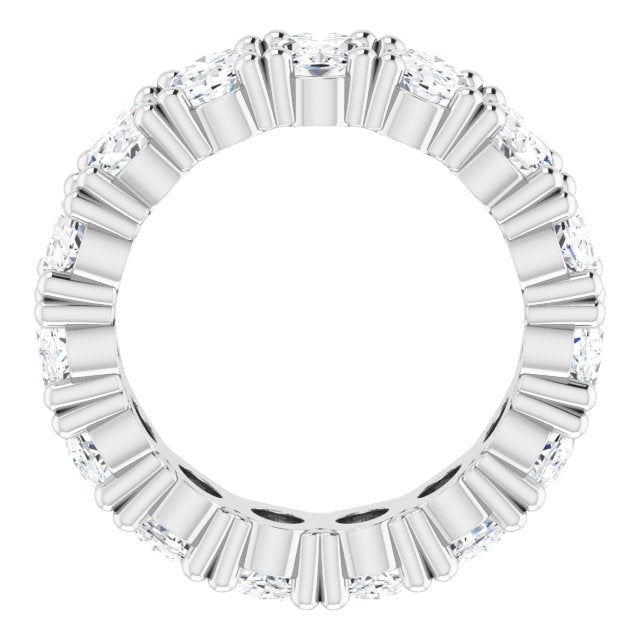 10K Gold Oval Lab-Grown Diamond Shared-Prong Eternity Band – 6x4 mm Stones - White Gold - view 2