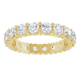 10K Gold Round Lab-Grown Diamond Shared-Prong Eternity Band – 3 mm Stones - Yellow Gold - view 3