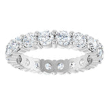 10K Gold Round Lab-Grown Diamond Shared-Prong Eternity Band – 3 mm Stones - White Gold - view 3