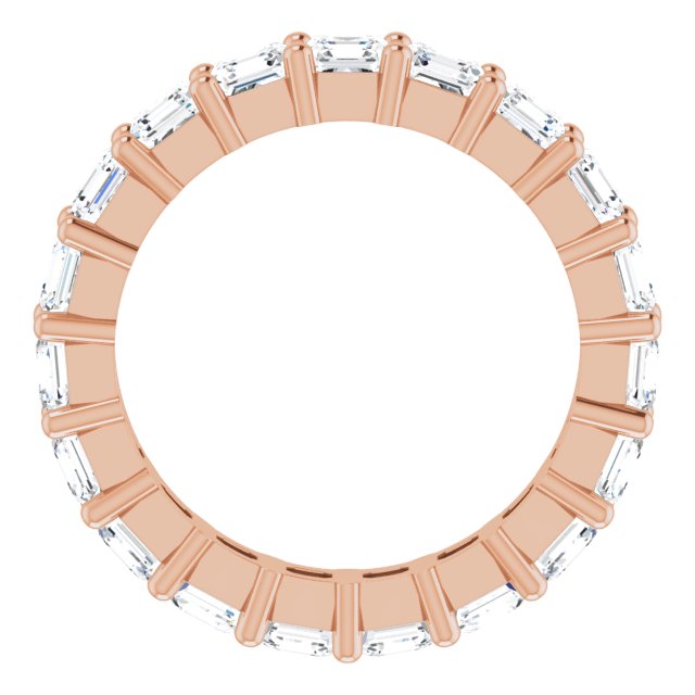 14K Gold Asscher Lab-Grown Diamond Shared-Prong Eternity Band – 3x3 mm Stones - Rose Gold - view 2