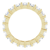 14K Gold Asscher Lab-Grown Diamond Shared-Prong Eternity Band – 3x3 mm Stones - Yellow Gold - view 2