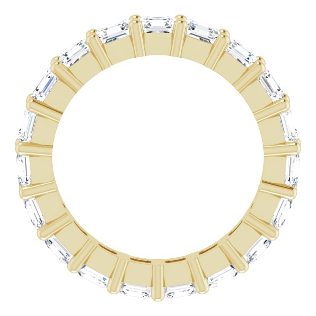 14K Gold Asscher Lab-Grown Diamond Shared-Prong Eternity Band – 3x3 mm Stones - Yellow Gold - view 2
