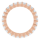 10K Gold Square Natural Diamond Shared-Prong Eternity Band – 2.25x2.25 mm Stones - Rose Gold - view 2