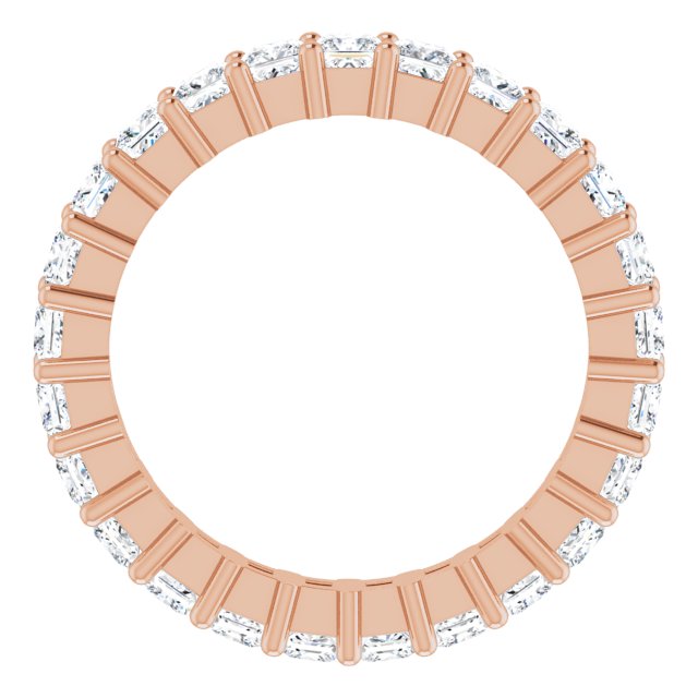 10K Gold Square Lab-Grown Diamond Shared-Prong Eternity Band – 2.25x2.25 mm Stones - Rose Gold - view 2