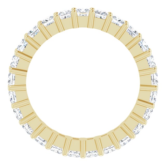 10K Gold Square Lab-Grown Diamond Shared-Prong Eternity Band – 2.25x2.25 mm Stones - Yellow Gold - view 2