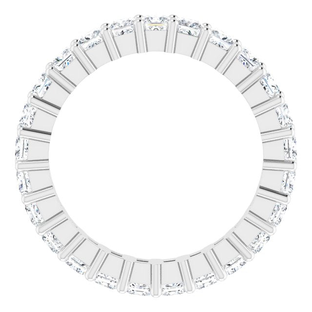 10K Gold Square Lab-Grown Diamond Shared-Prong Eternity Band – 2.25x2.25 mm Stones - White Gold - view 2