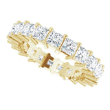 14K Gold Square Lab-Grown Diamond Shared-Prong Eternity Band – 2.75x2.75 mm Stones - Yellow Gold - view 5