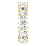 14K Gold Marquise Natural Diamond Shared-Prong Eternity Band – 4x2 mm Stones - Yellow Gold - view 4