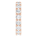 10K Gold Round Natural Diamond Shared-Prong Eternity Band – 3.2 mm Stones - Rose Gold - view 4