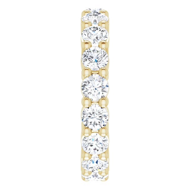 10K Gold Round Natural Diamond Shared-Prong Eternity Band – 3.2 mm Stones - Yellow Gold - view 4