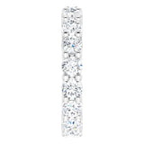 10K Gold Round Natural Diamond Shared-Prong Eternity Band – 3.2 mm Stones - White Gold - view 4
