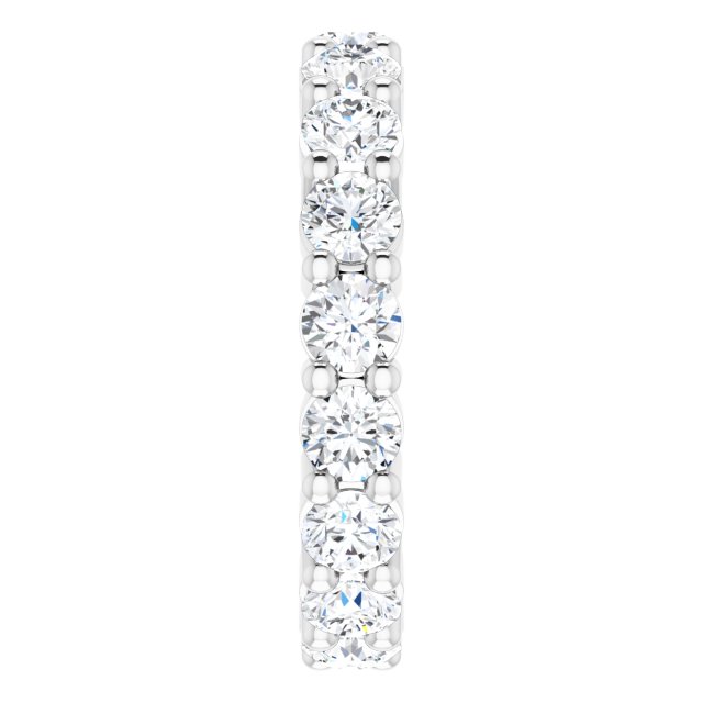10K Gold Round Natural Diamond Shared-Prong Eternity Band – 3.2 mm Stones - White Gold - view 4