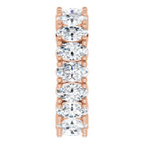 10K Gold Oval Lab-Grown Diamond Shared-Prong Eternity Band – 5x3 mm Stones - Rose Gold - view 4