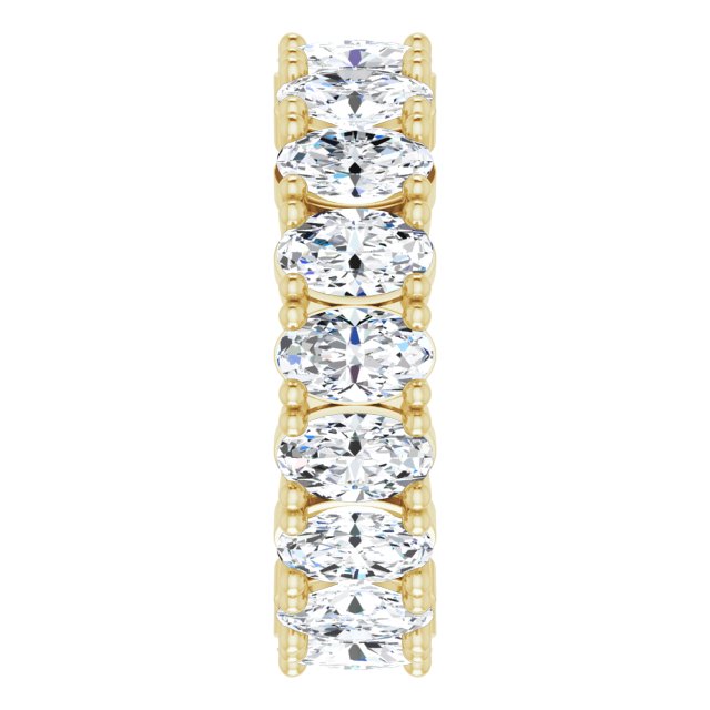 10K Gold Oval Lab-Grown Diamond Shared-Prong Eternity Band – 5x3 mm Stones - Yellow Gold - view 4