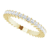 10K Gold Square Lab-Grown Diamond Shared-Prong Eternity Band – 1.5x1.5 mm Stones - Yellow Gold - view 5
