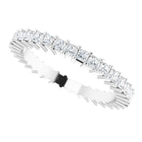 10K Gold Square Lab-Grown Diamond Shared-Prong Eternity Band – 1.5x1.5 mm Stones - White Gold - view 5
