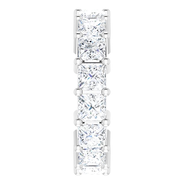 10K Gold Square Natural Diamond Shared-Prong Eternity Band – 3.75x3.75 mm Stones - White Gold - view 4