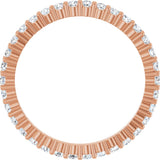 10K Gold Round Lab-Grown Diamond Shared-Prong Eternity Band – 1.5 mm Stones - Rose Gold - view 2