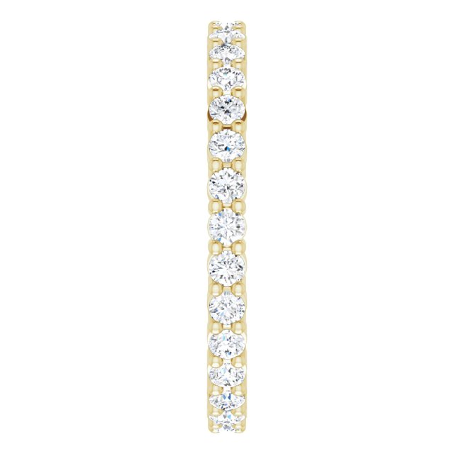 10K Gold Round Lab-Grown Diamond Shared-Prong Eternity Band – 1.7 mm Stones - Yellow Gold - view 4