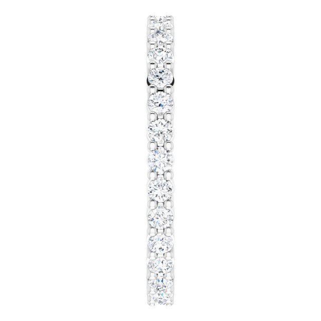 10K Gold Round Natural Diamond Shared-Prong Eternity Band – 1.7 mm Stones - White Gold - view 4