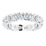 14K Gold Round Lab-Grown Diamond Shared-Prong Eternity Band – 3.5 mm Stones - White Gold - view 3