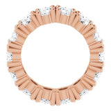 10K Gold Oval Lab-Grown Diamond Shared-Prong Eternity Band – 6x4 mm Stones - Rose Gold - view 2